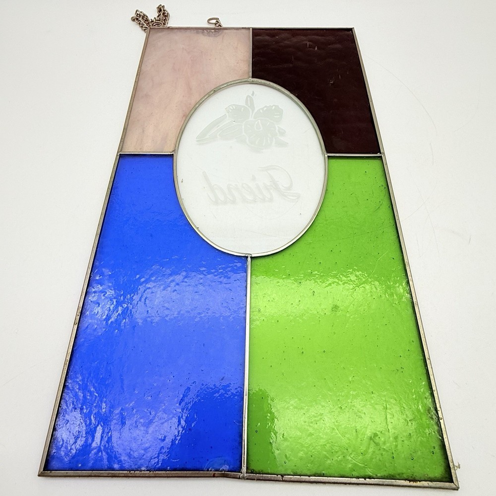“Friend” Rectangular Stained Glass Suncatcher