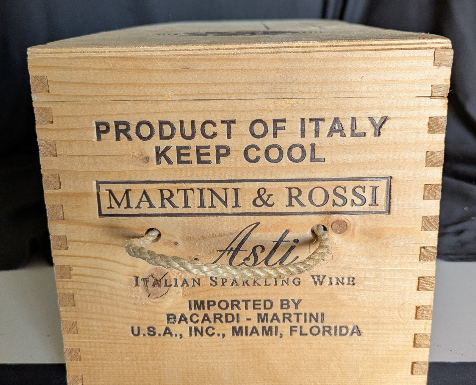 Vintage Martini & Rossi Asti Italian Sparkling Wine 6 Liter Wooden Gift Box Only