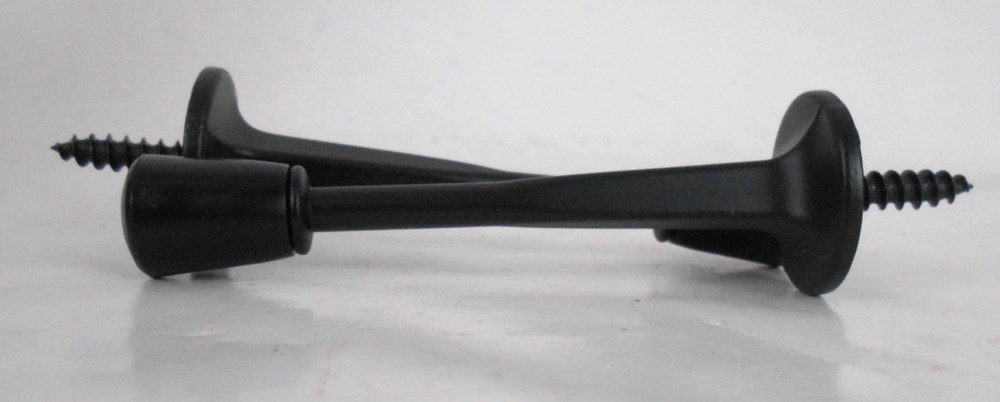 2 Pack HARNEY MATTE BLACK Screw-In Solid Doorstop Door Stop Bumper