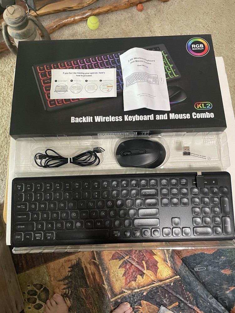 RGB Backlit KL2 Wireless Keyboard And Mouse Combo