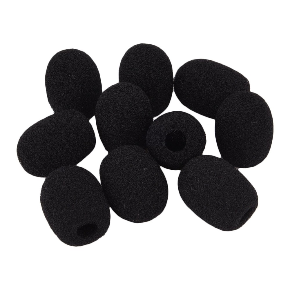 10 Pack Mini Small Size Lapel Headset Microphone Windscreen Foam Cover, Blac