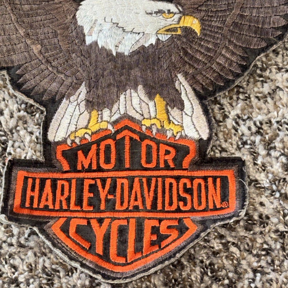 Large Vintage Harley Davidson Eagle Patch 8" x 10" As Is Used