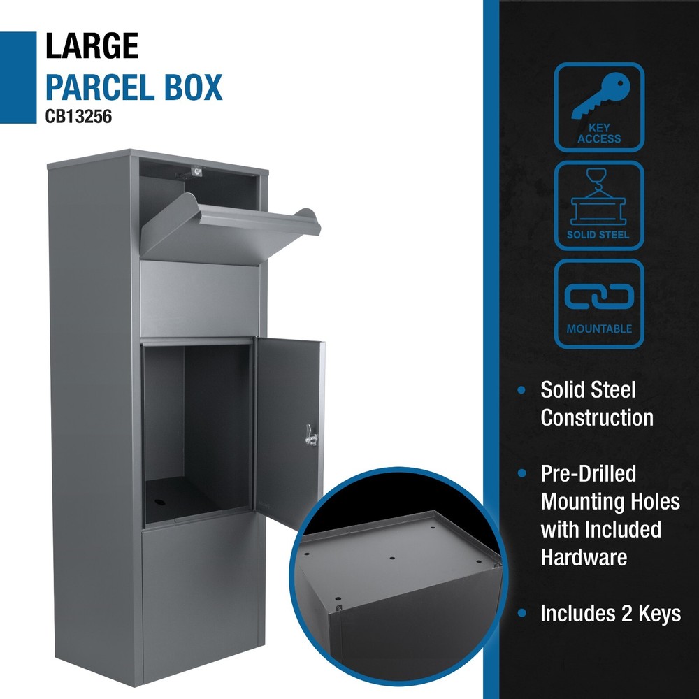 Large Single Compartment Locking Parcel Drop Box Secure Parcel Storage Lockable