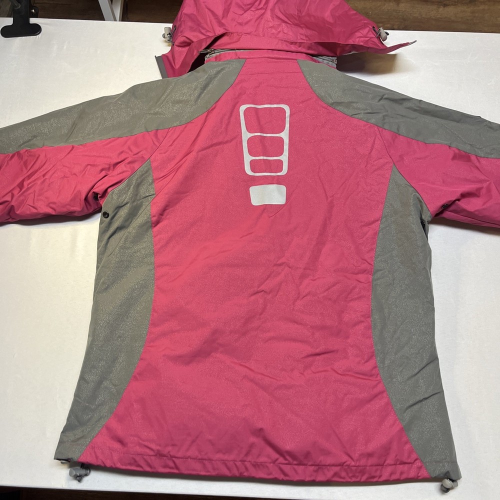 Women’s Ski Snowboard Coat Jacket Pink Gray Medium Double Layer