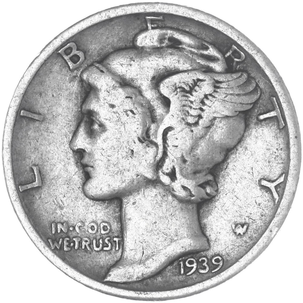 1939 D Mercury Dime 90% Silver Fine FN