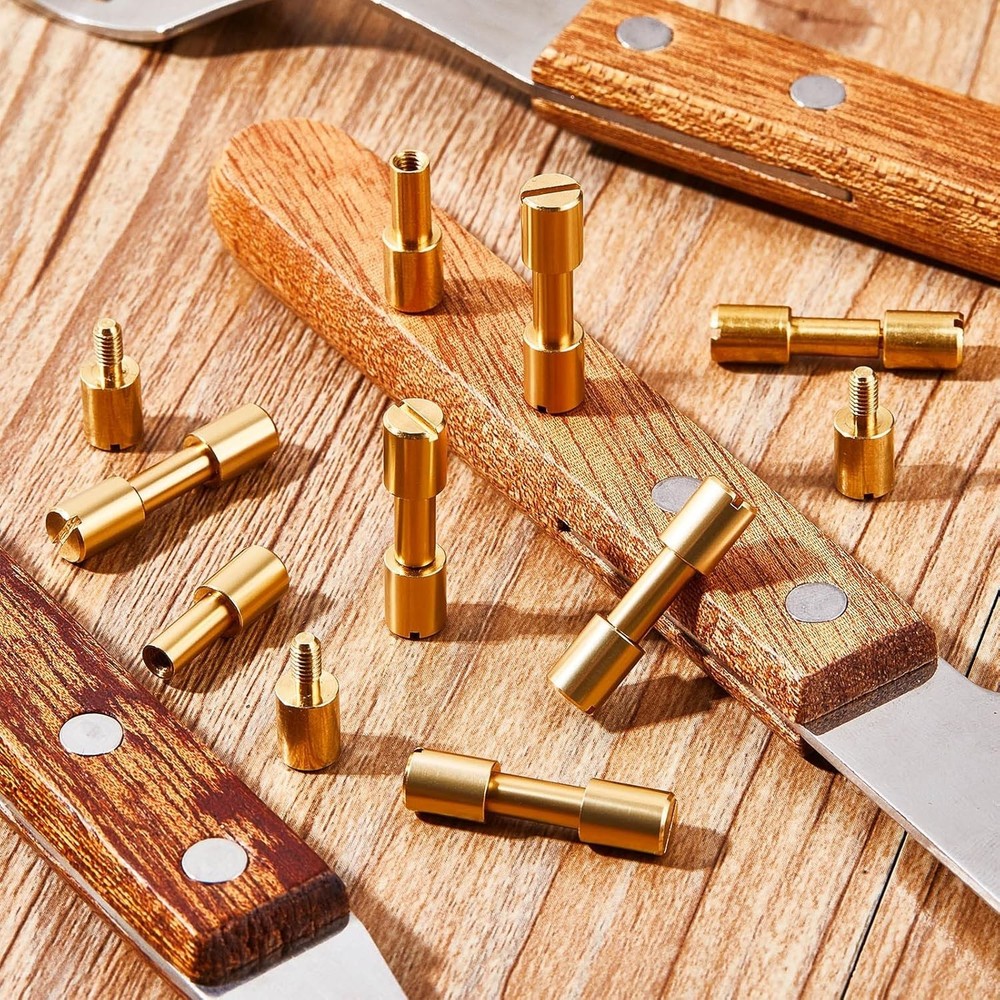 20 Sets Brass Bolt Fasteners 6mm Rivets for Knife Making Hardware
