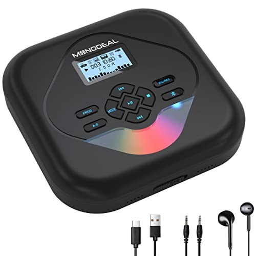 CD Player Portable,Bluetooth CD Player with Speakers,Rechargeable Player for