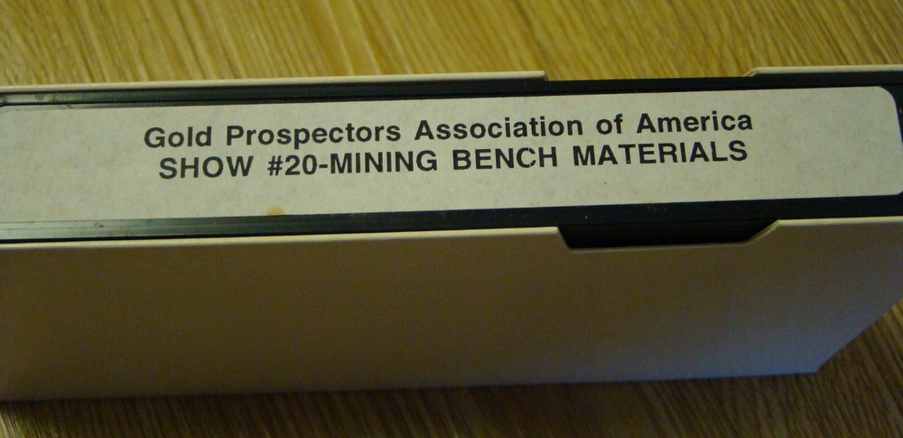 GPAA Gold Mining VHS Video Tape MINING BENCH MATERIALS
