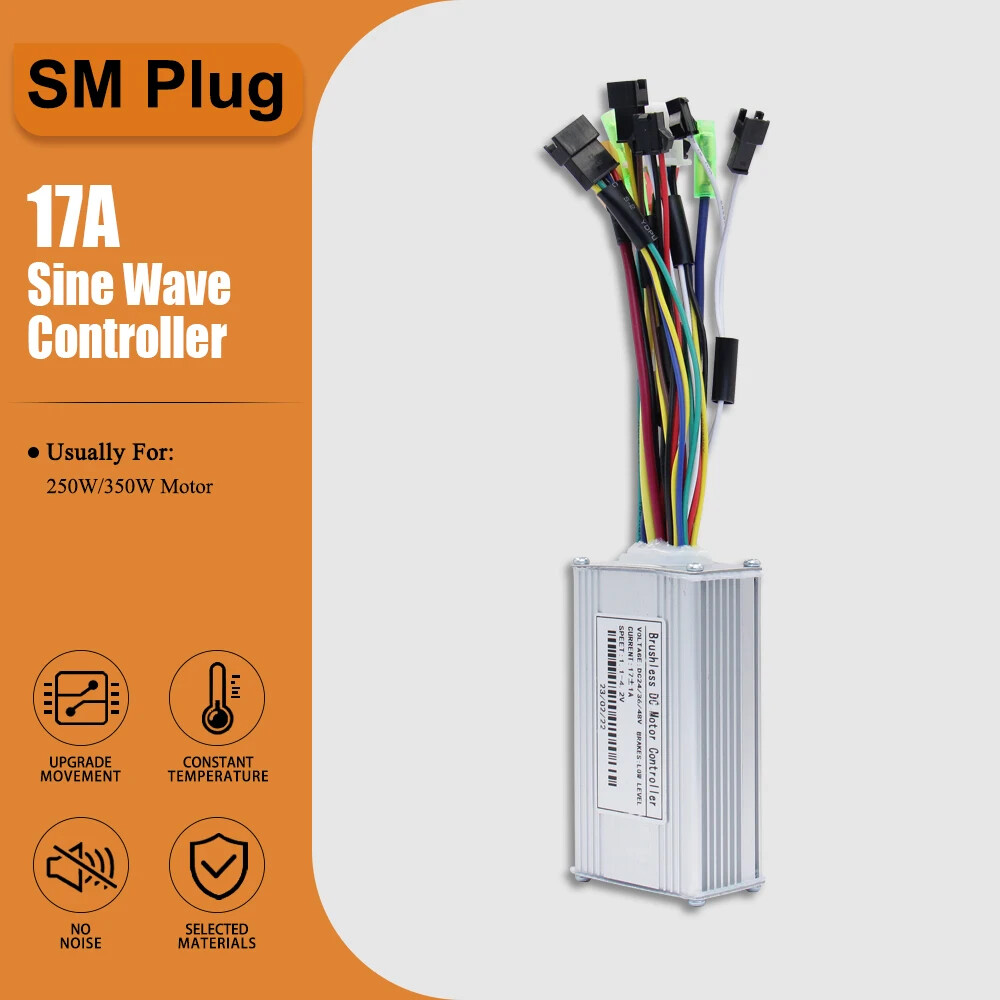 Three-Mode Sine Wave Controller 36V 48V 17A SM/WP Plug with LCD Display 1TO5