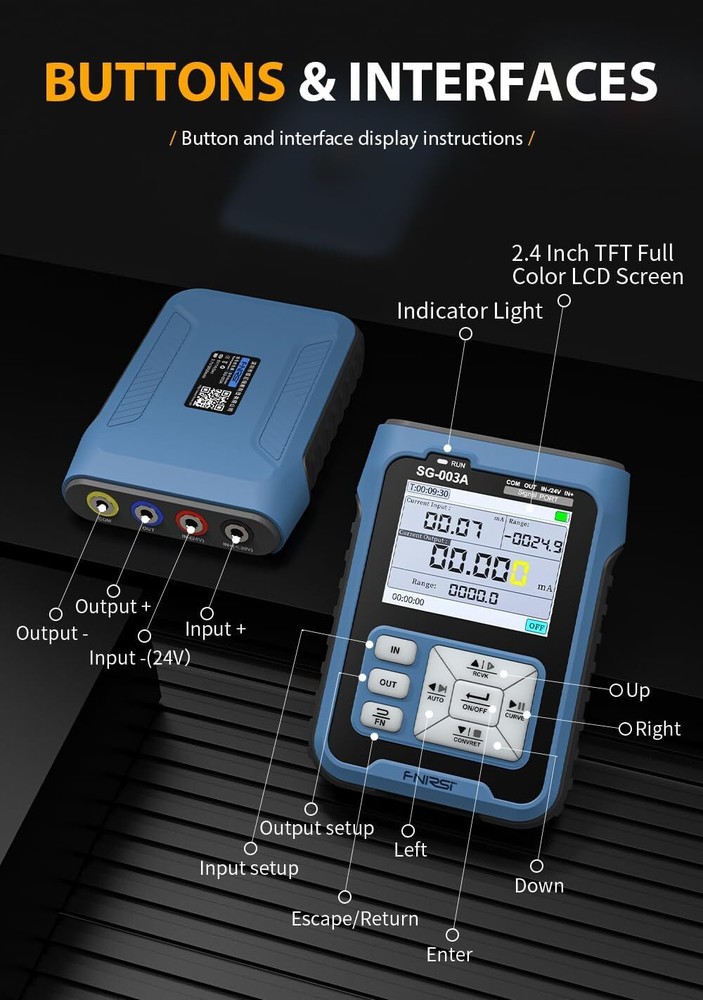 WESTOBIG Signal Generator 0-24V 0-24mA Programmable Function Generator