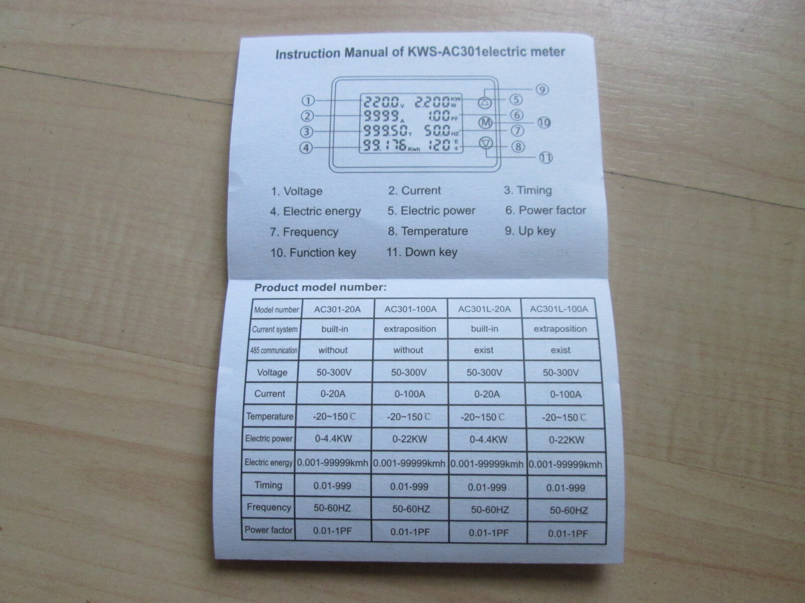 Electric Power Consumption Watt Meter Usage Meter 120/240 VAC 0-100 Amps #E12B