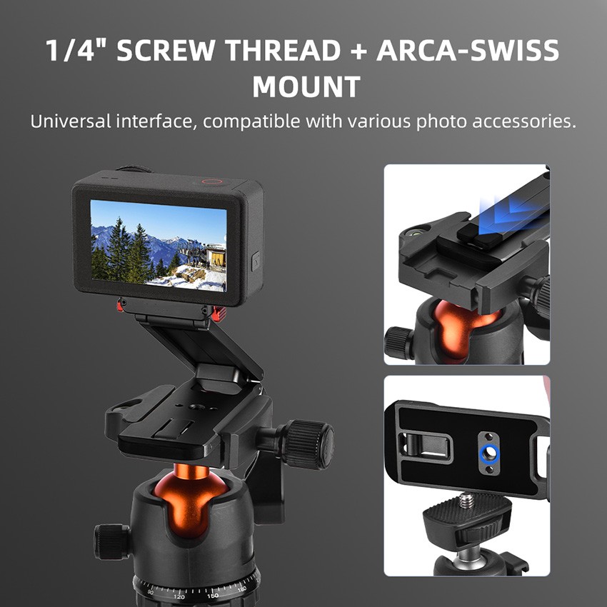 Metal Quick Release Tripod Foldable Mantis Lock for DJI Action 5 Pro/4/3 Camera