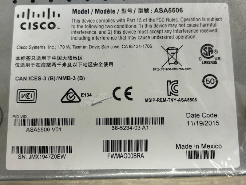 CISCO ASA5506 Network Security Firewall ASA5506 (New)