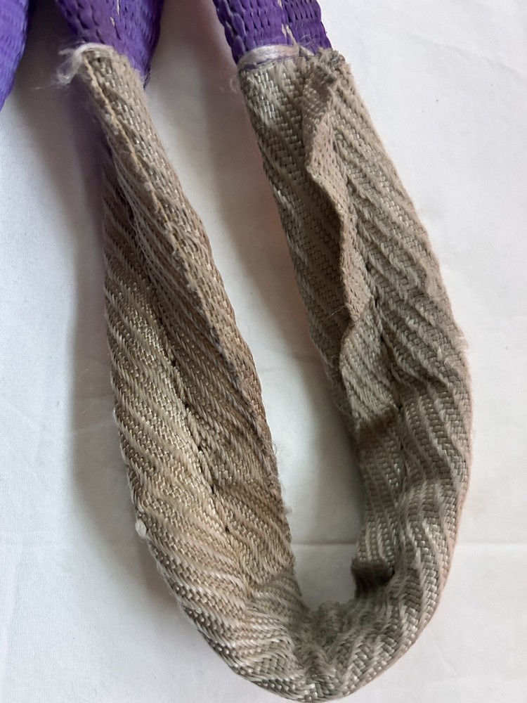 6-1/2 FT 2000 LBS CAPACITY SLING WEB PULL ROPE DOUBLE FLAT LOOP ENDS - Used