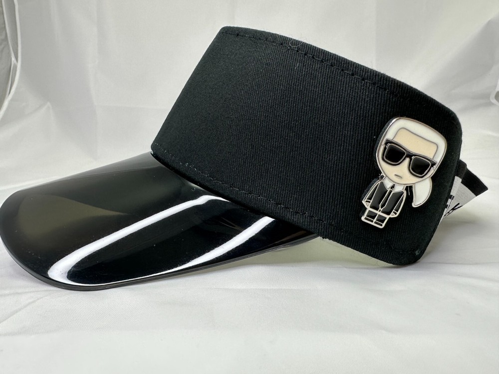 Karl Lagerfeld K/Ikonic logo-plaque visor hat