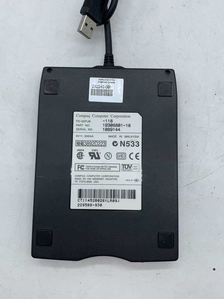 Compaq 3.5" Floppy Drive Module Model: FD-05PUB External USB FREE S/H
