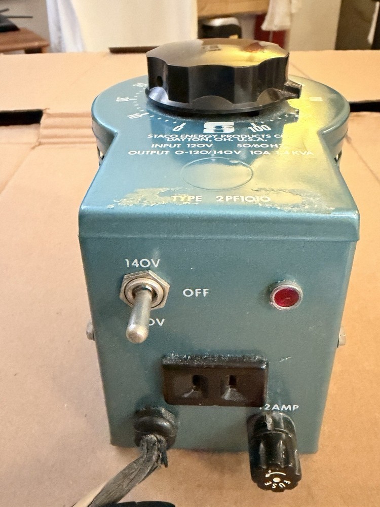Staco Energy Variable Autotransformer Type 2PF 1010 0-120V/140V 120V Input