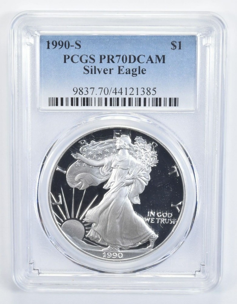 PR70 1990-S DCAM American Silver Eagle PCGS Blue Label