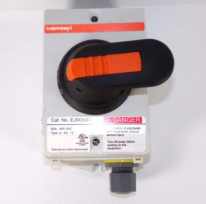 New, unused Mersen EJM30BS0 Disconnect Switch, 40A, 600VAC