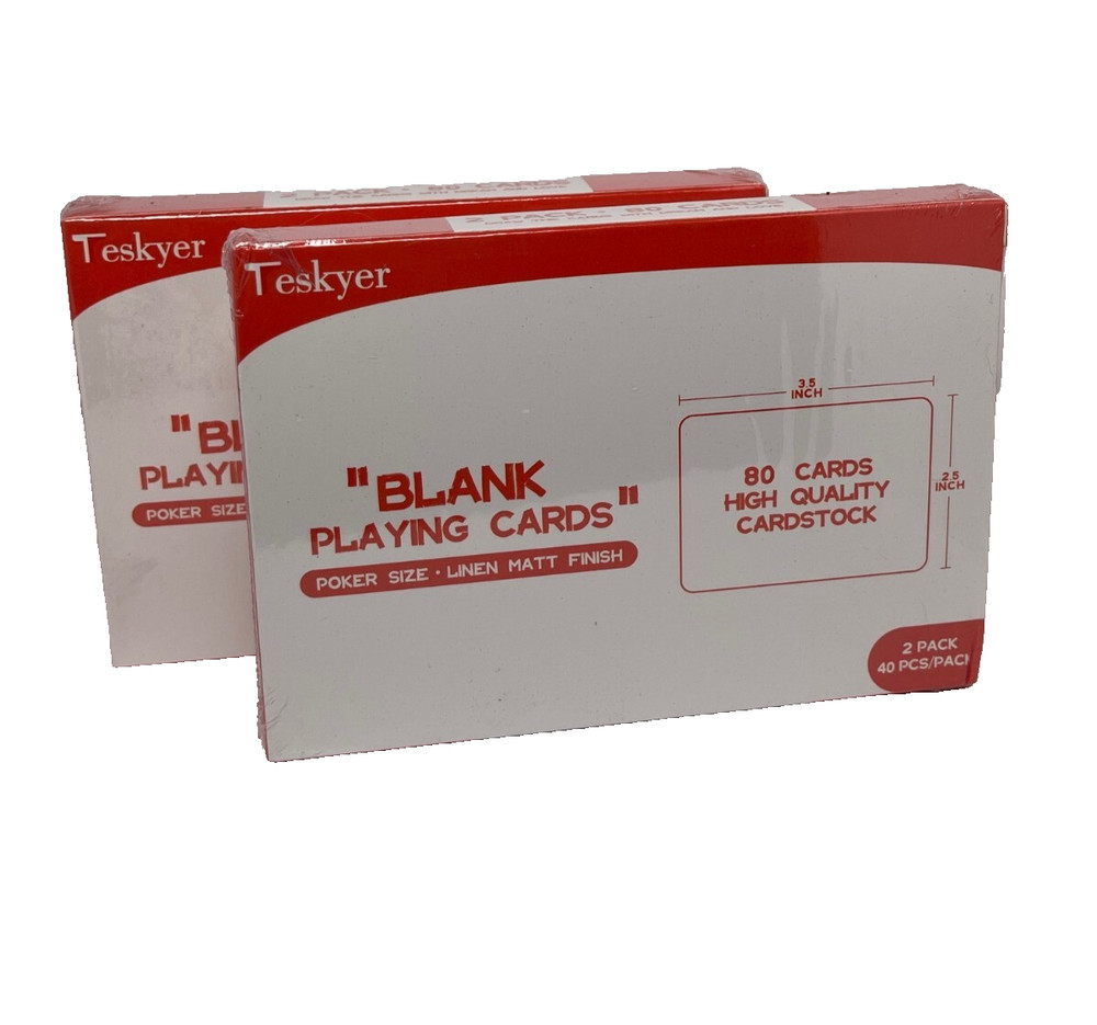 Blank Playing Cards 2-Pack (160PCS) – Poker Size Write On Flash Cards for Study