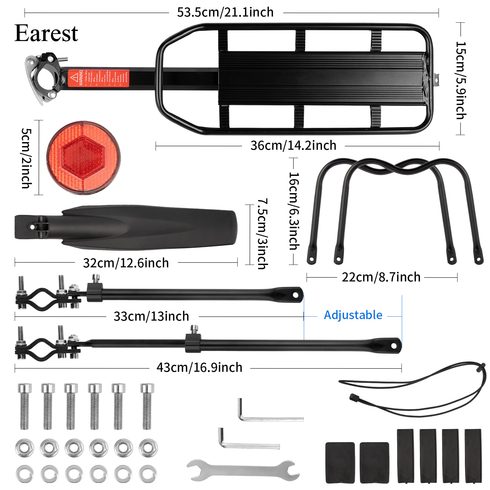 Rear Bike Rack Cargo Rack Alloy Mount Pannier Luggage Carrier Bicycle Fender