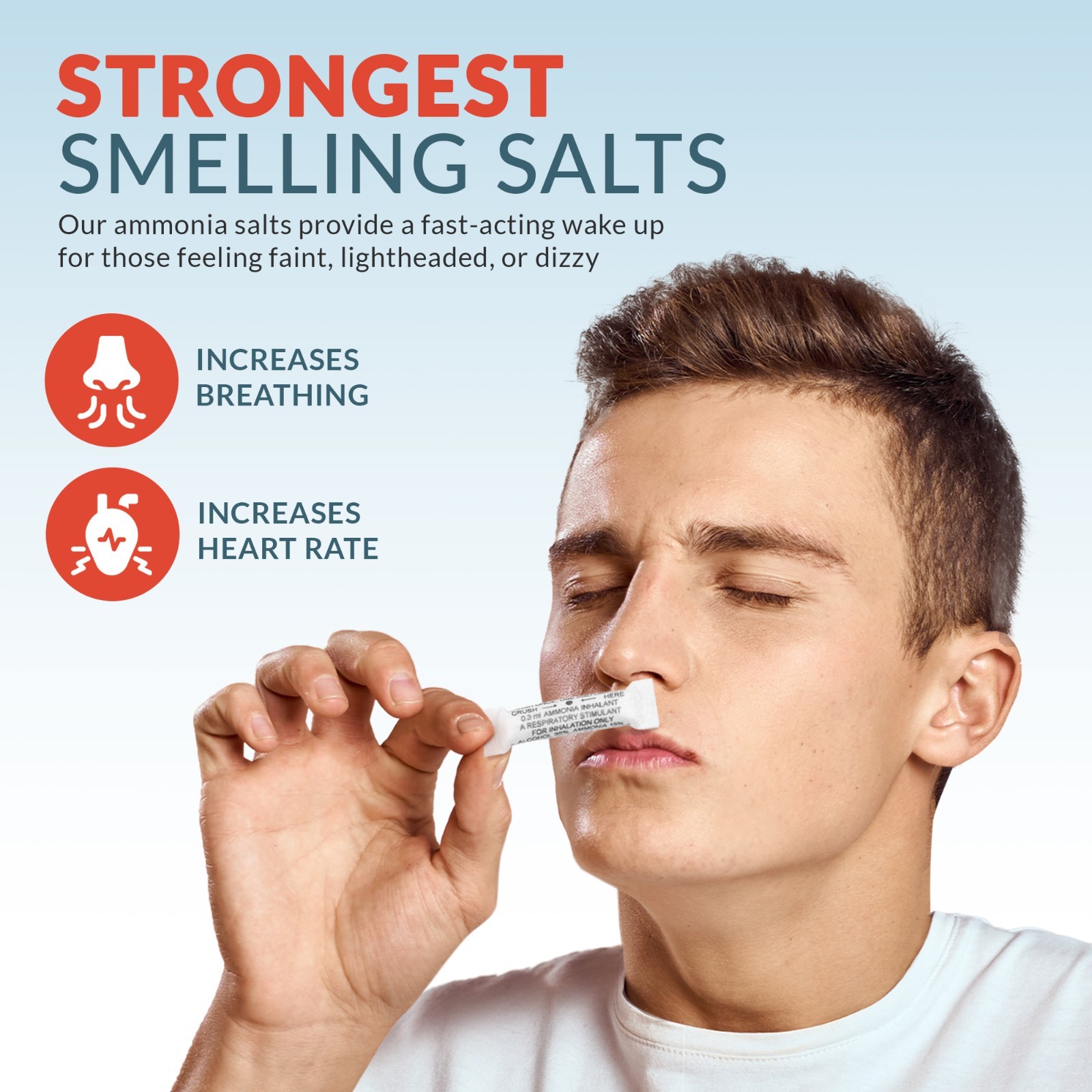 Ammonia Inhalants Smelling Salts for Fainting 100 Count Bulk Pack