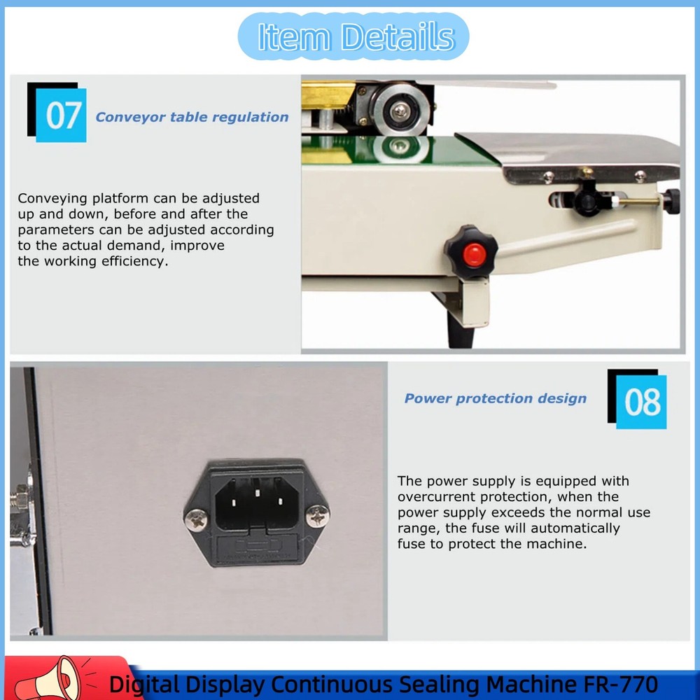Digital Display Continuous Sealing Machine Film Sealer Packing Packaging