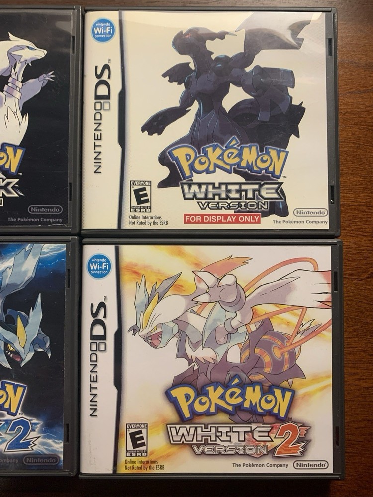 Pokemon White + Black Nintendo DS Replacement *(4) Cases Only NO GAMES - Bundle