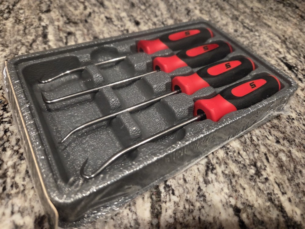 Snapon Tools 4pc Instinct Handle Mini Pick Set SEALED - RED
