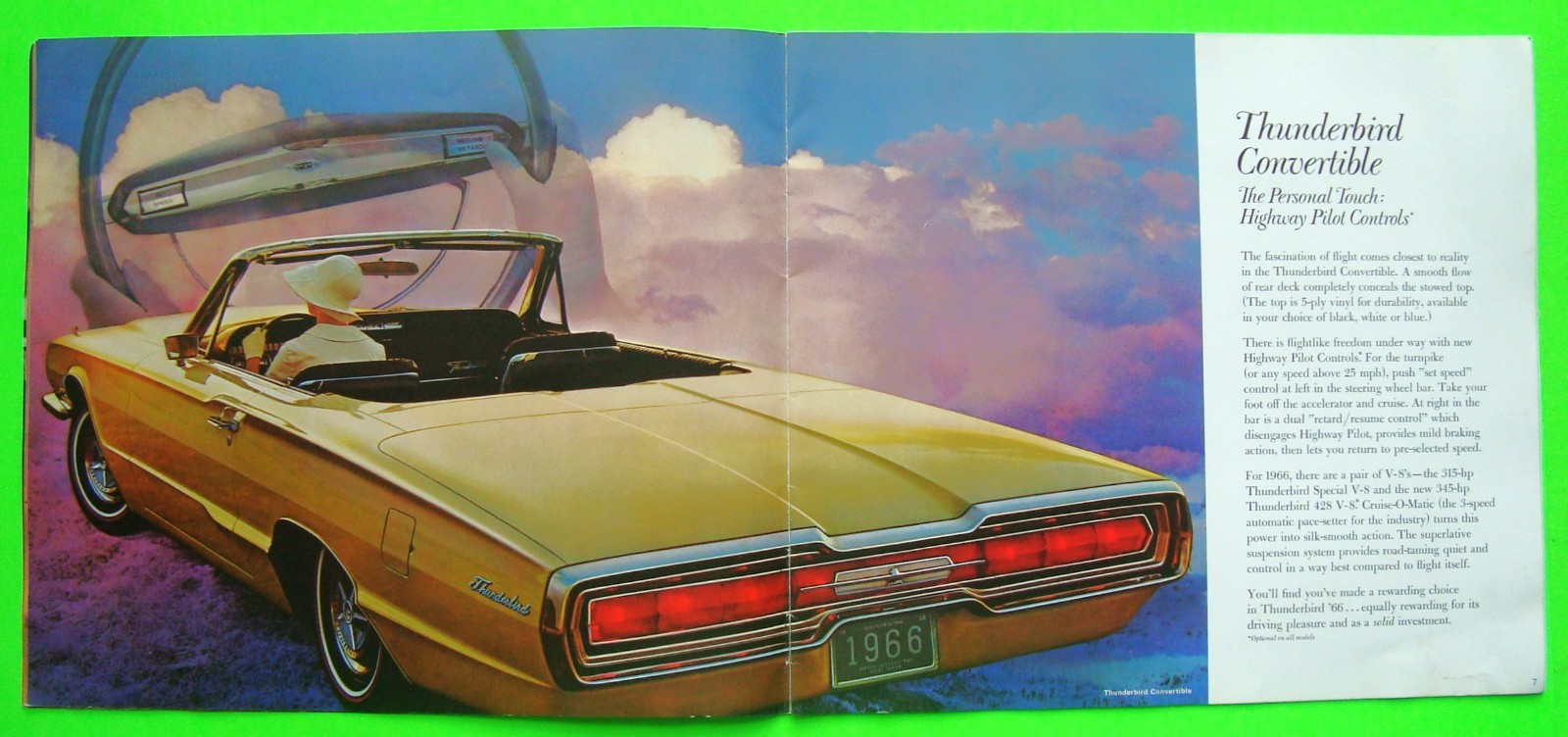 1966 FORD THUNDERBIRD HUGE PRESTIGE 16-p COLOR CATALOG Brochure CONVERTIBLE vg++