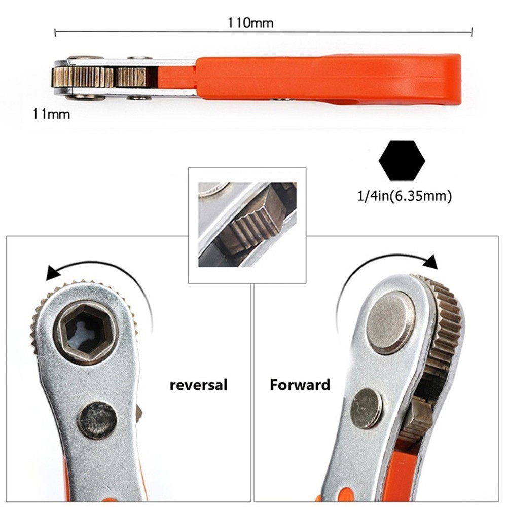 High-density Wrench Ratchet Set Small Socket Spanner 6.35mm Batch Head