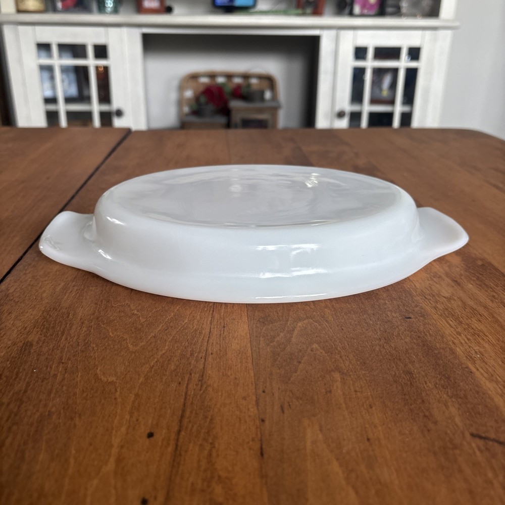 Oval White Milk Glass Casserole Replacement Cover
