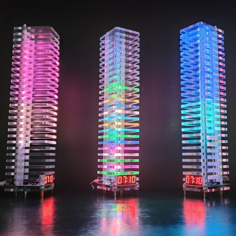 Auditory Spectrum Tower Set Voice Controlled 7 Color Display LED Leveling