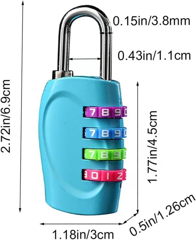 2 Pack Combination Lock, 4 Digit Locker Lock Resettable Combo Locks Outdoor Wat
