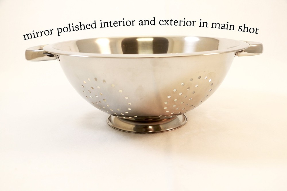 Heavy Duty Handles And Selfdraining Solid Ring Base Stainless Steel Colander 5 Q