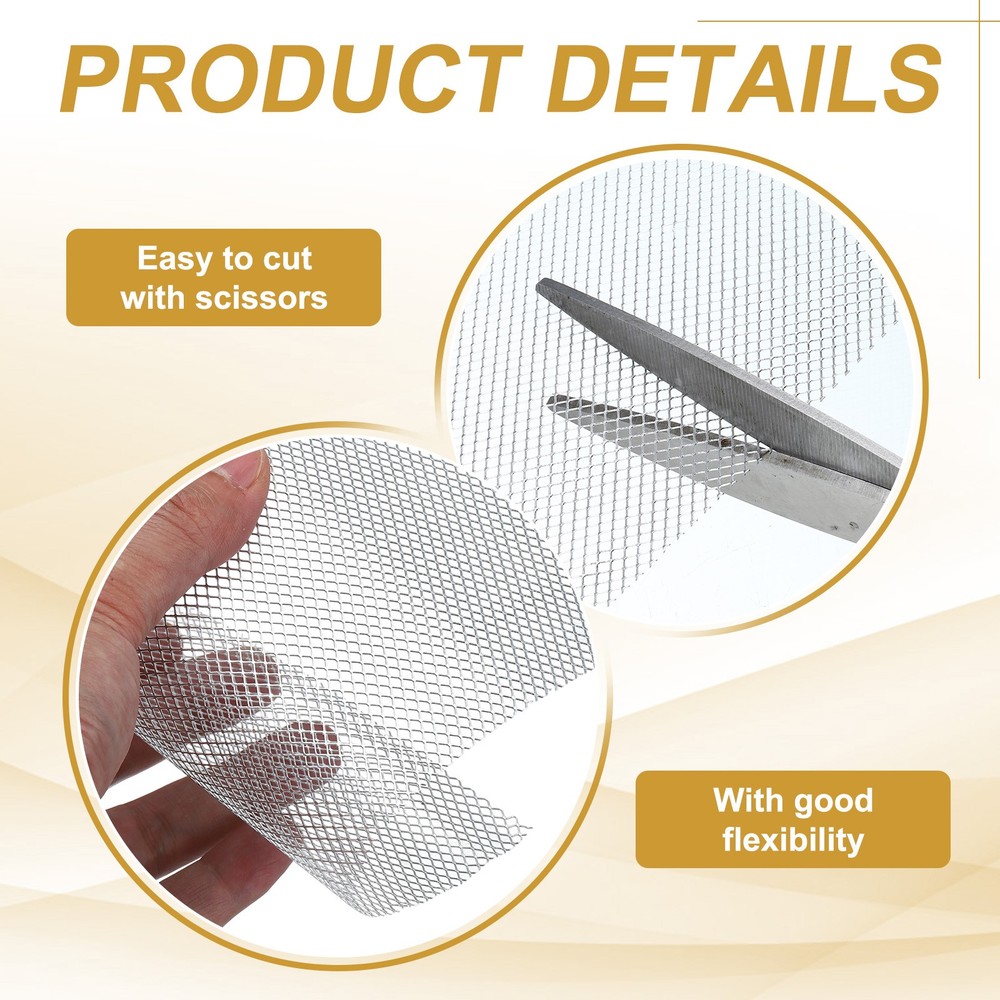 Aluminum Wire Mesh, 15.7" x 2ft Craft Wire Mesh, Silver