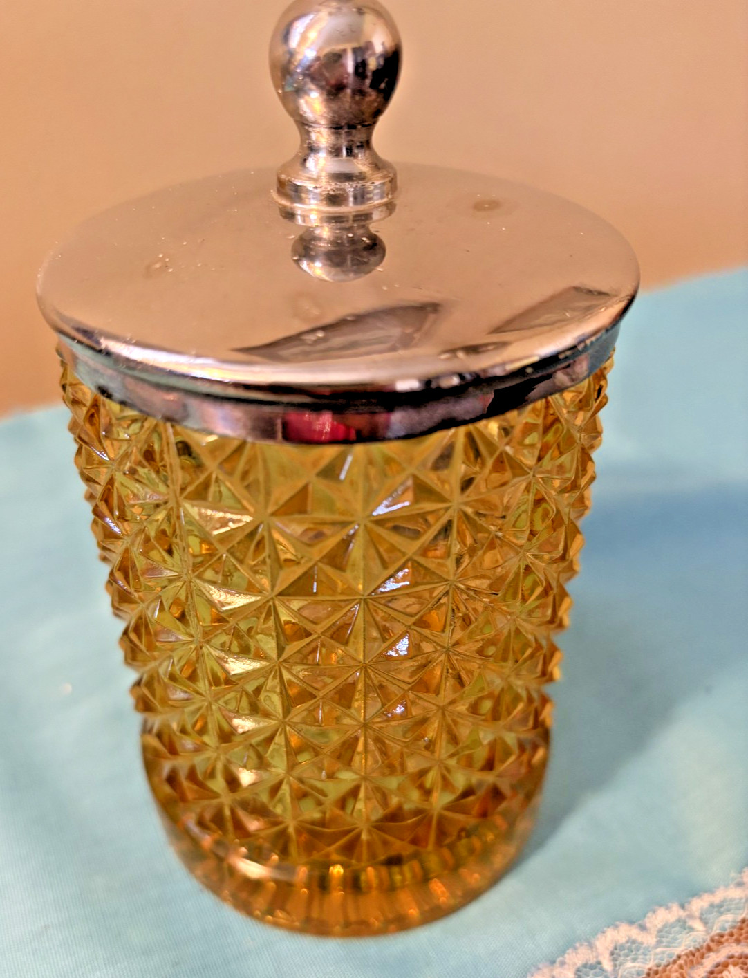 Antique Amber Glass Silver Plate Floral & Vines Pickle Castor with Tongs Signed