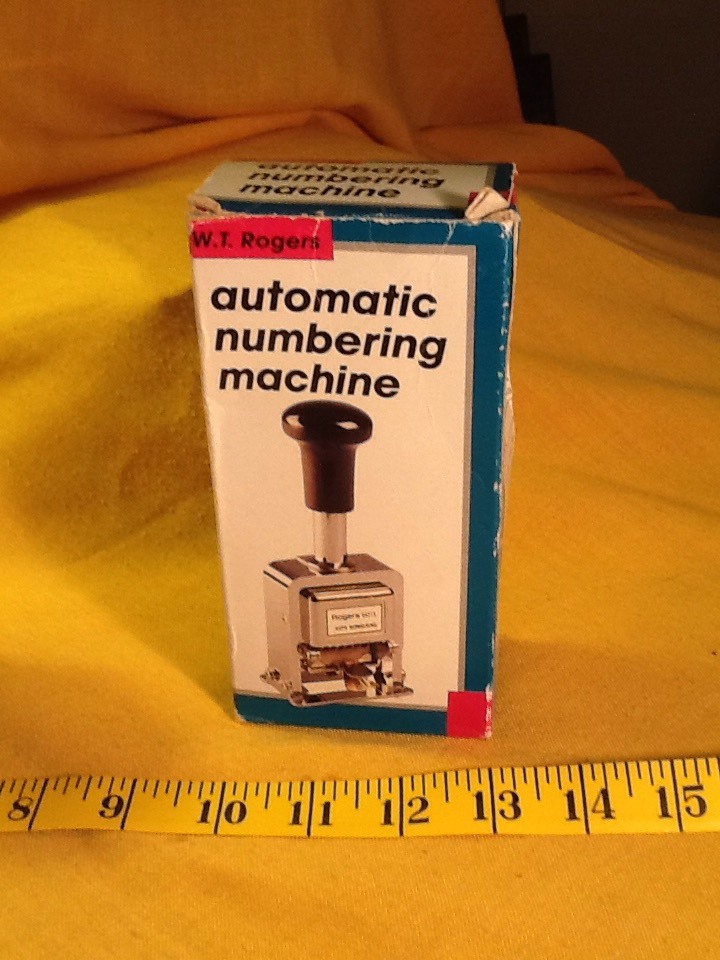 W.T. Rogers Automatic Numbering Machine Model 04213 Vintage