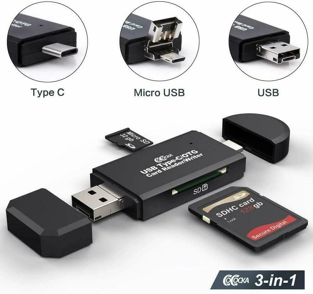 Card Reader USB 3.0 Type C Micro SD TF OTG Smart Memory Adapter Laptop Computer