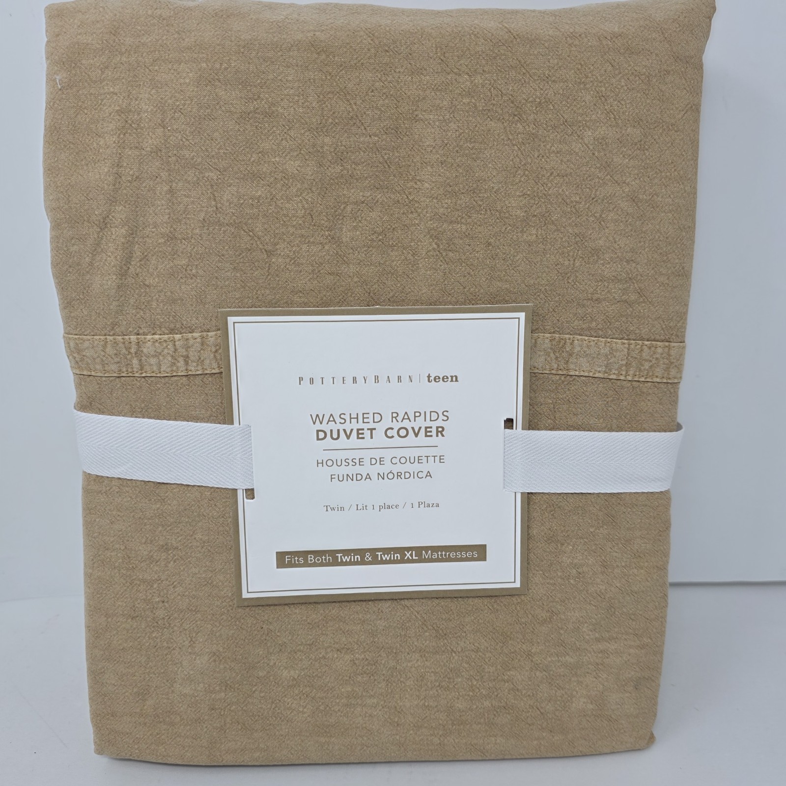 Pottery Barn Teen Washed Rapids Duvet Cover Twin Xl Tan New