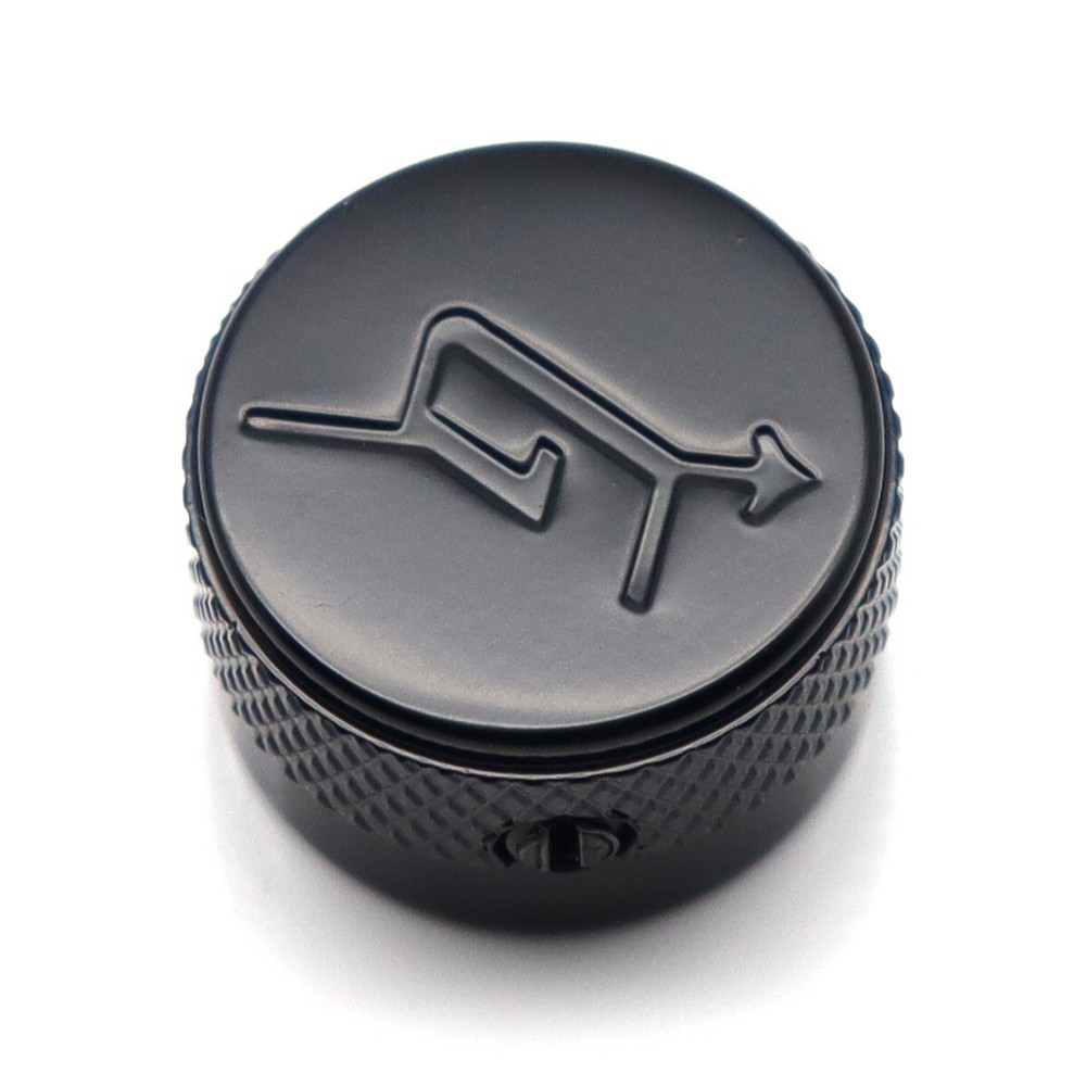 3Pcs Metal Guitar Knobs Gretsch “G” Arrow Logo Knobs Black with Flat Screwdriver