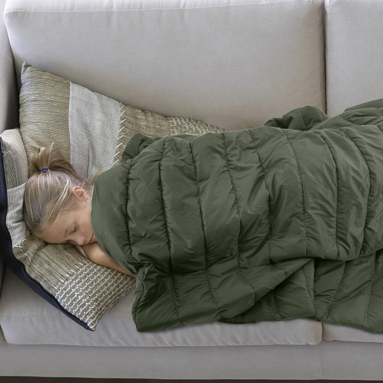 Camping Blanket - Puffy, Packable, Lightweight 55 X 78 for Beach Stadium Camp