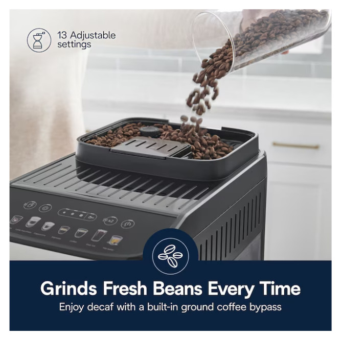DeLonghi Magnifica Super automatic Stainless steel Programmable Espresso Machine