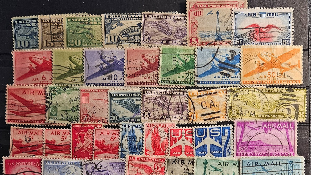 US Air Mail Selection of 67 stamps, Used VF CV$1.99 (60405)