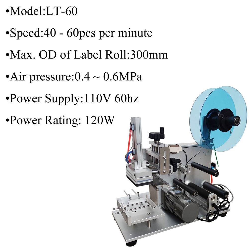 110V LT60 Semi-Automatic Flat Labeling Machine Precision Labeling Machine