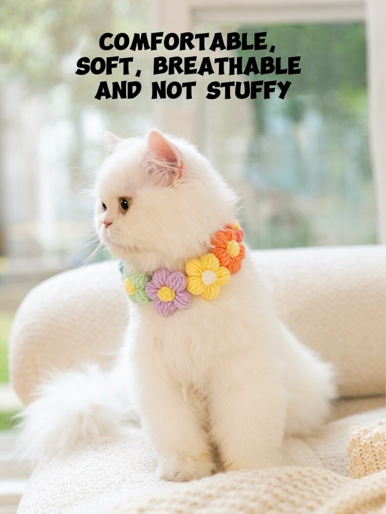 puff flower knitted collar