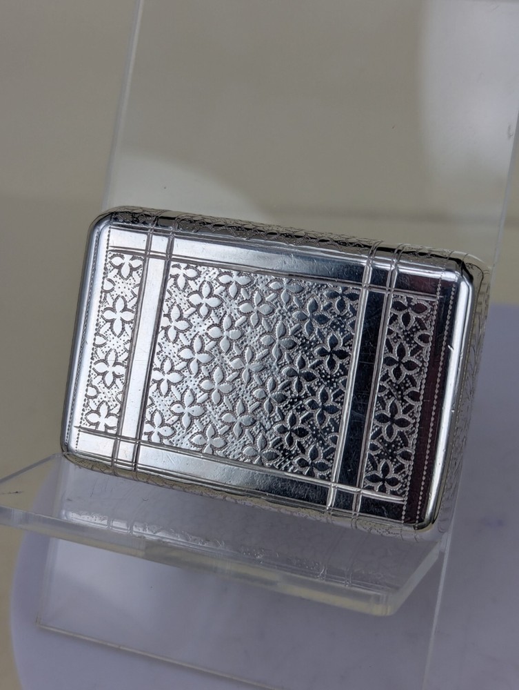 1808 Georgian solid silver novelty book shape snuff box gilt interior W Simpson