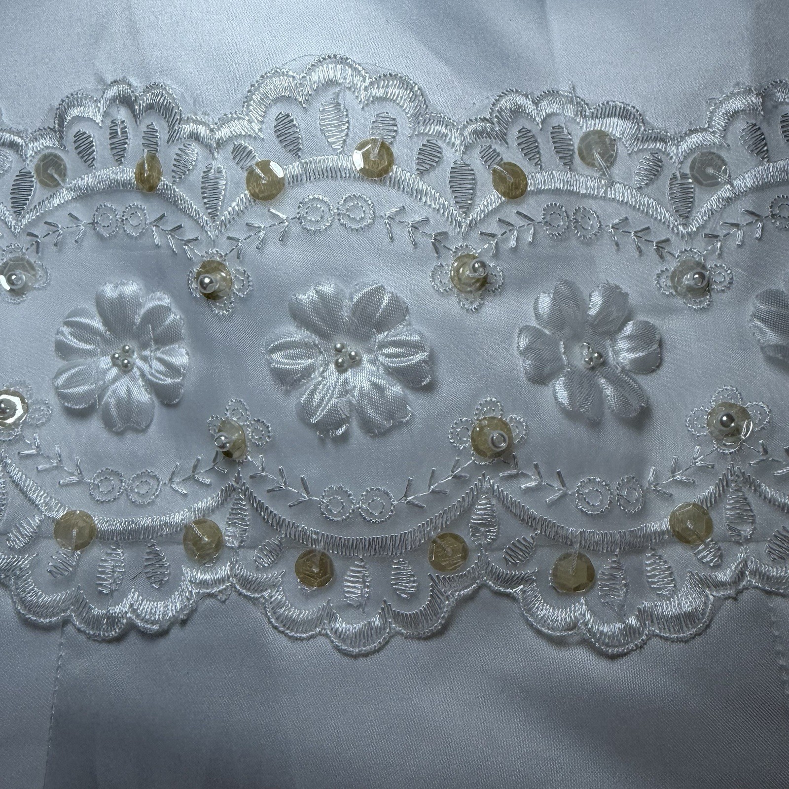 Bonnie Jean Girls White Special Occasion Flower Girl Communion Dress Size 8