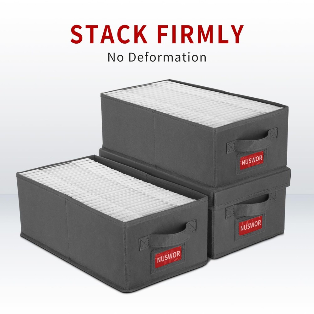 DVD Storage Box - Stackable DVD Case Holder Organizer, DVD Storage Solutions