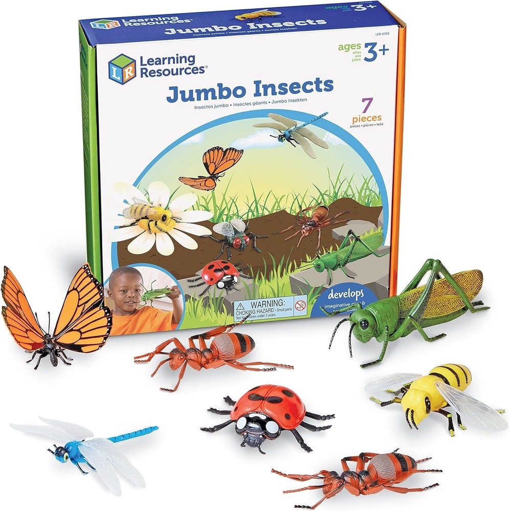 Learning Resources Jumbo Insects I Fly, Ant, Bee, Ladybug, Grasshopper,